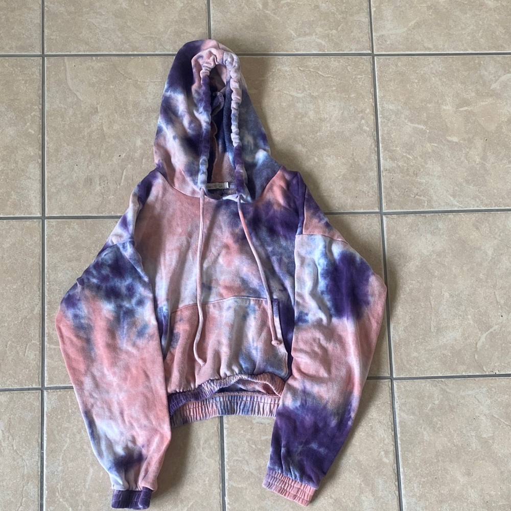 Heart & Hips Pink and Purple Tie-Dye Hoodie